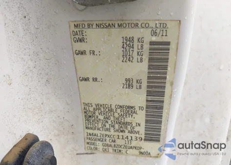 2012 Nissan Altima 2.5 S из США, поврежденный, VIN 1N4AL2EPXCC114139